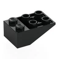 Brick Sloped Inverted 33° 3 x 2, Connections between Studs, Round Bottom Pin, Black
