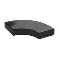 Tile 2 x 2 Curved, Macaroni, Black
