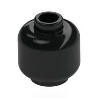 Minifig Head [Plain] [Vented Stud - 2 Holes], Black