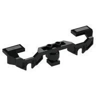 Train Motor Decorative Side 10 x 2 x 2 with Open Hub Points (for RC Train Motor) [Stepped Edges], Black