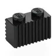 Brick Special 1 x 2 with Grille, Black