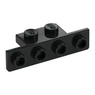 Bracket 1 x 2 - 1 x 4 [Rounded Corners at Bottom, Square Corners at Top], Black