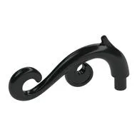Curled Decorative Ornament / Plant Vine with Bar, Black