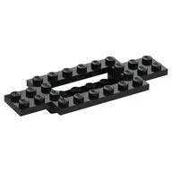 Vehicle Base 4 x 10 x 2/3 with 4 x 2 Recessed Center with Smooth Underside, Black