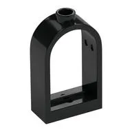 Window 1 x 2 x 2 2/3 with Rounded Top, Black