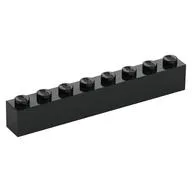 Brick 1 x 8, Black