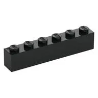 Brick 1 x 6, Black