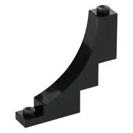 Brick Curved 1 x 5 x 4 Inverted, Black