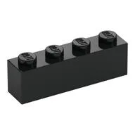 Brick 1 x 4, Black
