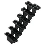 Stairs 7 x 4 x 6 Straight Open, Black