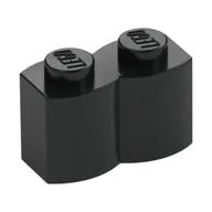 Brick Special 1 x 2 Palisade [aka Log], Black