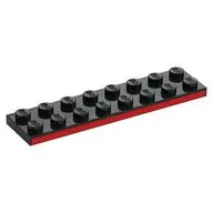 Plate 2 x 8 with Red Side Print, Black