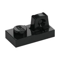 Hinge Plate 1 x 2 Locking with 1 Finger On Top, Black