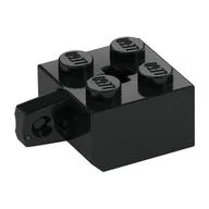 Hinge Brick 2 x 2 Locking with 1 Finger Vertical and Axle Hole [+ Opening], Black