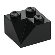 Brick Sloped 45° 2 x 2 Double Concave, Black