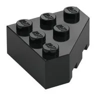 Brick Wedged 3 x 3 Cut Corner, Black