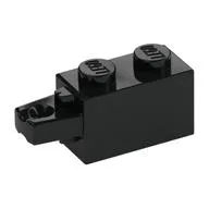 Hinge Brick 1 x 2 Locking with 1 Finger Horizontal End, Black