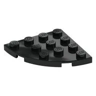 Plate Round Corner 4 x 4, Black