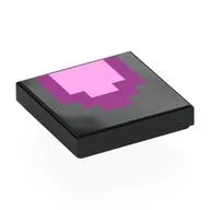 Tile 2 x 2 with Purple, Bright Pink Squares (Minecraft), Black