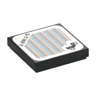 Tile 2 x 2 with 'START', Tri-Speeder and Barcode Print (Sticker), Black