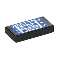 Tile 1 x 2 with Smart Phone, Icons Print, Black
