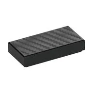 Tile 1 x 2 with Carbon Fiber Print, Black