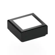Tile 1 x 1 with White Surface Print, Black