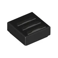 Tile 1 x 1 with Light Bluish Grey Vents Print, Black