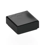 Tile 1 x 1 with Grill on Edge Print, Black