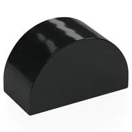 Duplo Brick 2 x 4 x 2 Curved Top, Black