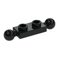 Plate Special 1 x 2 with 2 End Towballs, Black