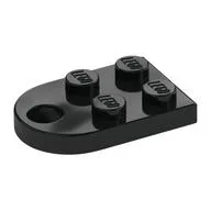 Plate Special 3 x 2 with Rounded End, Hole, Black