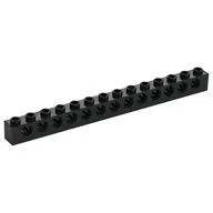 Technic Brick 1 x 14 [13 Pin Holes], Black