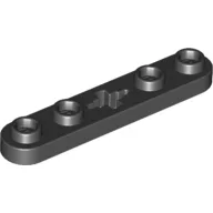 Technic Plate 1 x 5 with Smooth Ends, 4 Studs and Centre Axle Hole, Black