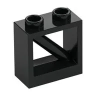 Fence 1 x 2 x 1 2/3 with 45° Diagonal Bar, Black