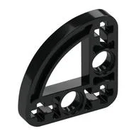 Technic Beam 3 x 3 L-Shape with Quarter Ellipse Thin, Black