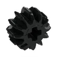 Technic Gear 12 Tooth Double Bevel, Black