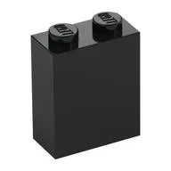 Brick 1 x 2 x 2 with Inside Stud Holder, Black