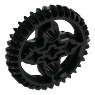 Technic Gear 36 Tooth Double Bevel, Black