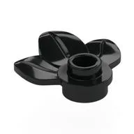 Plant, Plate 1 x 1 Round with 3 Leaves, Black