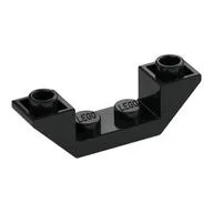 Brick Sloped Inverted 45° 4 x 1 Double with 1 x 2 Recessed, Black