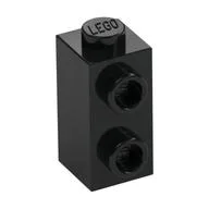 Brick Special 1 x 1 x 1 2/3 with Studs on 1 Side, Black