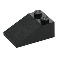 Brick Sloped 33° 3 x 2, Black