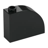 Brick Curved 1 x 3 x 2, Black