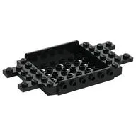 Vehicle Base 6 x 12 x 1 with Holes, 6 Studs On sides, 1 x 2 Cutouts on Ends, Black