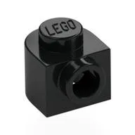 Plate Special 1 x 1 x 2/3 Half Round with Side Stud, Black