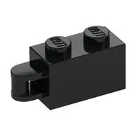 Brick Special 1 x 2 with Vertical Closed Handle on Edge, Black