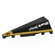 Brick Wedged, Sloped 2 x 5 Left with Gold Stripe, White 'Shark NINJA' Print, Black