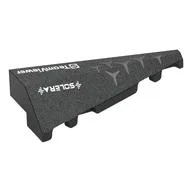 Brick Wedged, Sloped 2 x 5 Right with Silver Stars, 'SOLER', 'TeamViewer' Print, Black