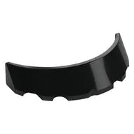 Windscreen 3 x 6 x 1 Curved with Rectangular Stud Holder in Bottom, Black